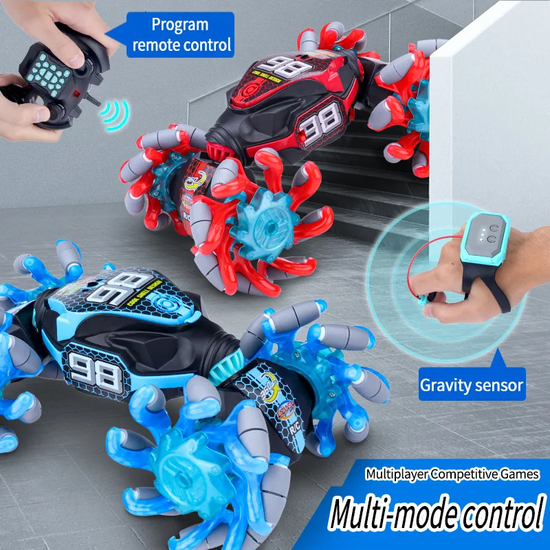 

HUGE 4WD Stunt Rc Car 2.4G Radio Gesture Induction Light Explosive Wheel Remote Control Car 1:14 Off-Road Watch Control Boy Toys