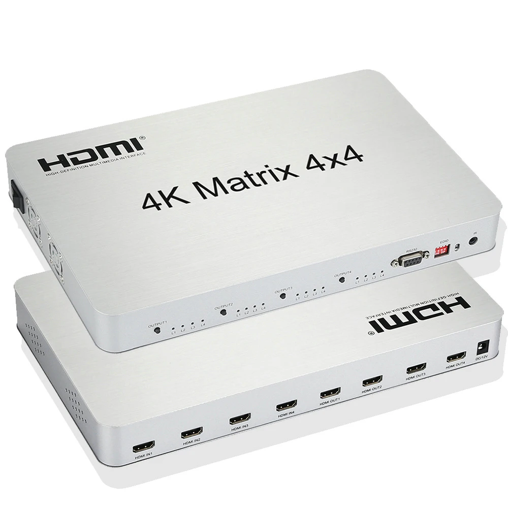 4K HDMI матрица 4x4 1080p бесшовный переключатель 4 в выхода сплиттер видеоконвертер