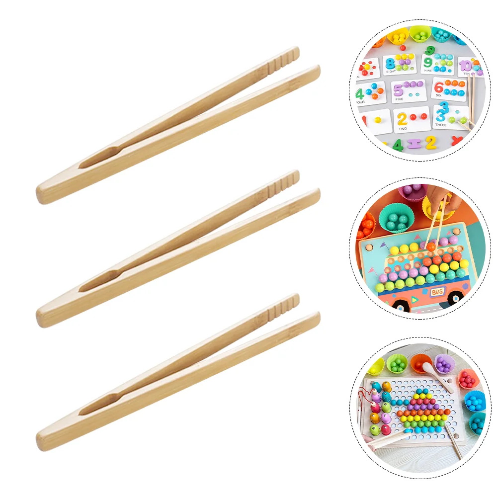 

3Pcs Kids Wood Early Educational Playthings Funny Tweezers Toys for Kids
