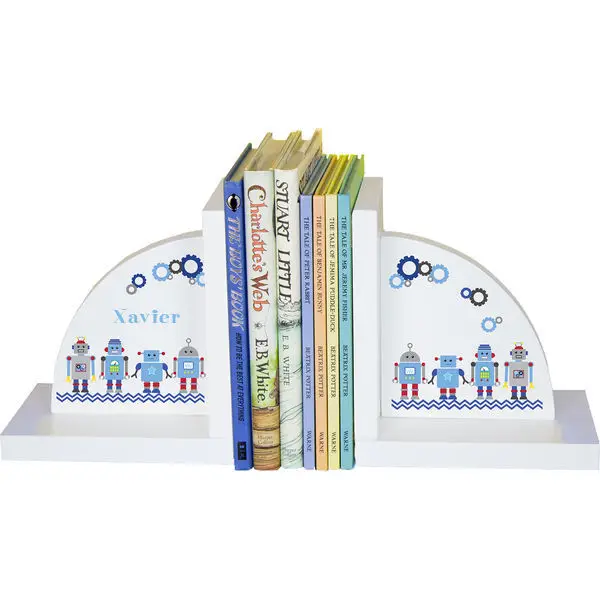 

Personalized Robot Childrens Bookends