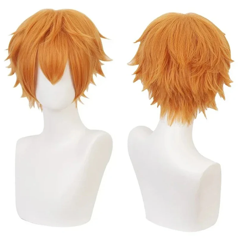 Аниме Minamoto Kou парик для косплея взрослых унисекс оранжевый короткие вьющиеся