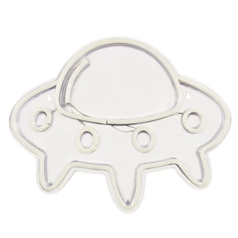 Неоновый светильник Alien знак космический корабль форма планеты игра ночник лампа