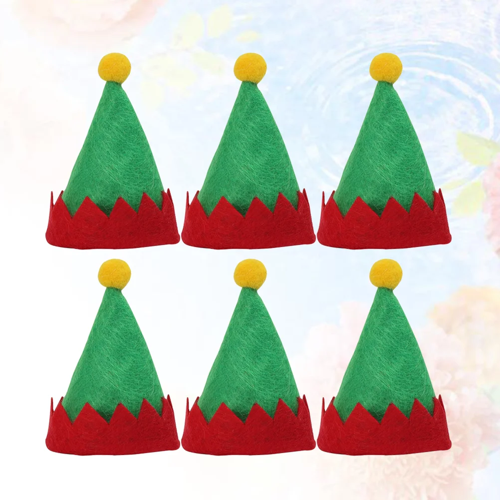 6 шт. мини-рождественские шапки с эльфами дизайнерские леденцы декор нетканые для