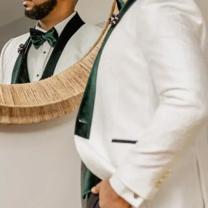 Свадебный костюм для мужчин комплект из 3-х предметов приталенный цветочный