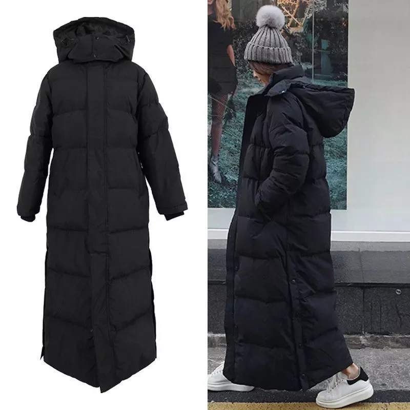 New2022 parka Super long jacket female knee winter  jacket woman with thick black coat in winter