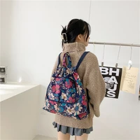 drawstring women bag folding girl carrying backpack cute street style dry wet separation student travel pack
