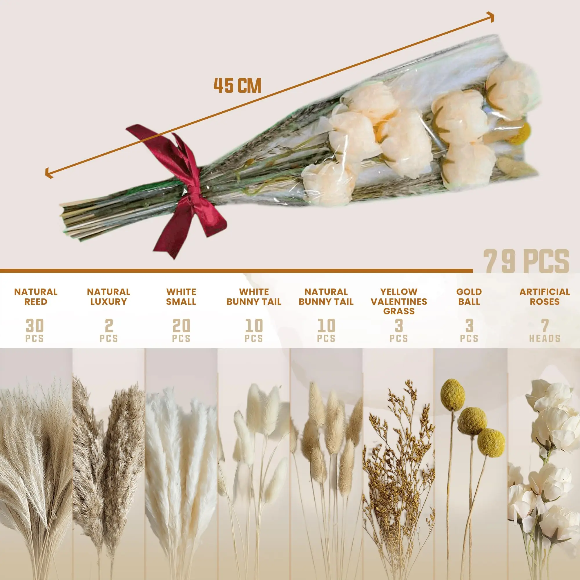 Натуральная сушеная пампасная трава искусственные розы в стиле бохо домашний