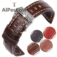 genuine leather watch band 20mm 22mm 24mm men women cowhide strap with stainless steel screw in retro pin buckle 4colors belt
