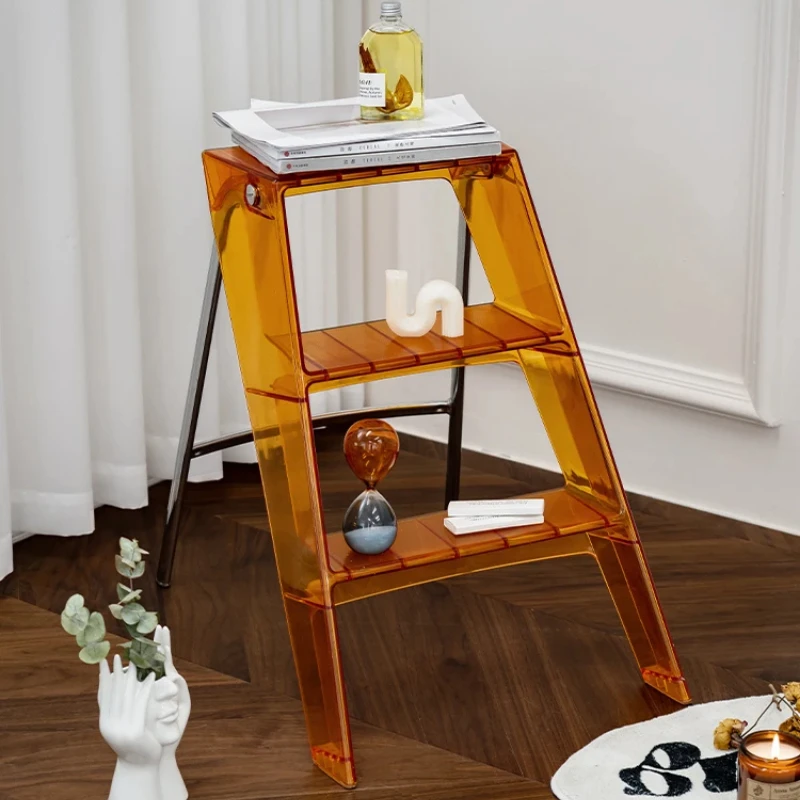 Прозрачная акриловая стремянка складная домашняя лестница утолщенная елочка