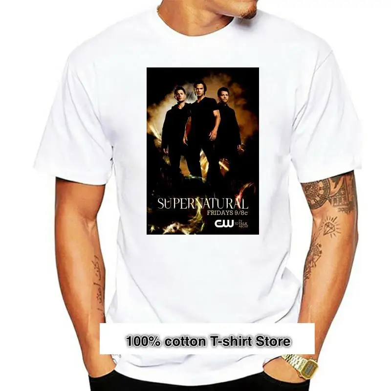 

Camiseta de la serie Supernatural para hombre, camisa de talla S-3XL, estilo de verano, a la moda, 100% de algodón, nueva