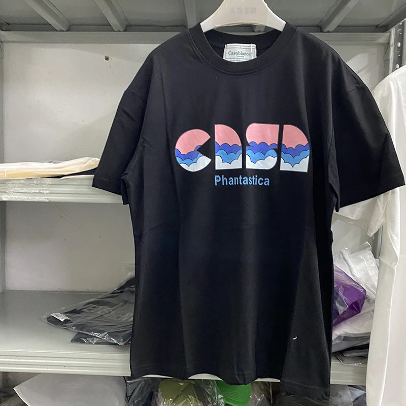 

2023 CASA Logo Casablanca T Shirt Men Women Best Quality Fashion black whiteT-shirt Top Tees With Tag