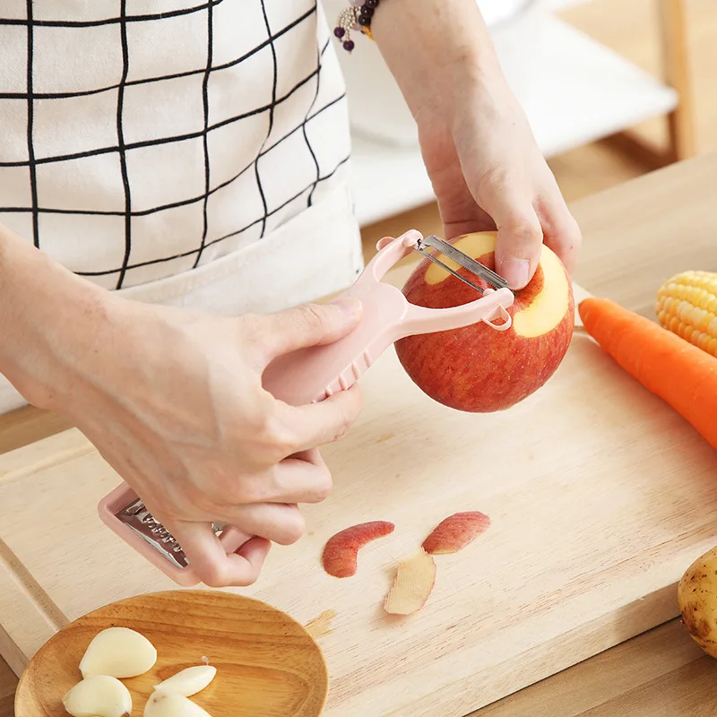 

Multifunctional Peeler Vegetables Fruit Slicer Cucumber Carrot Potato Cutter Greater Garlic Grinder Novel Kitchen Accessories