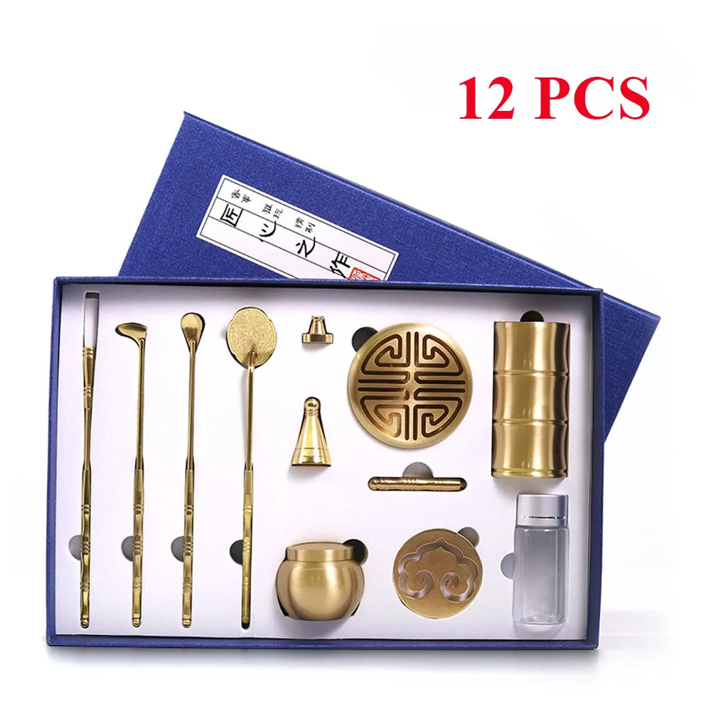 

Incense Mold Tool Kit Set Pure Copper Tower Incense Making Mold Burner Spoon Press Shovel Supplies Yoga Meditation Bedroom Decor