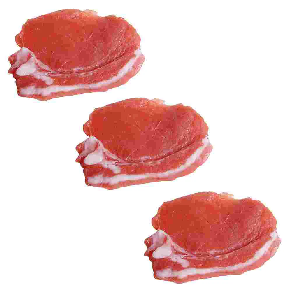 

3 Pcs Artificial Pork Ornament Realistic Pork Decor Fake Pork Ornaments