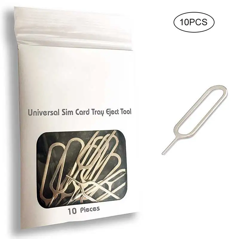 10pcs Slim Sim Card Tray Pin Eject Removal Tool Needle Opener Ejector for Most Smartphone Card Cutter Pin Opener Removal Tools