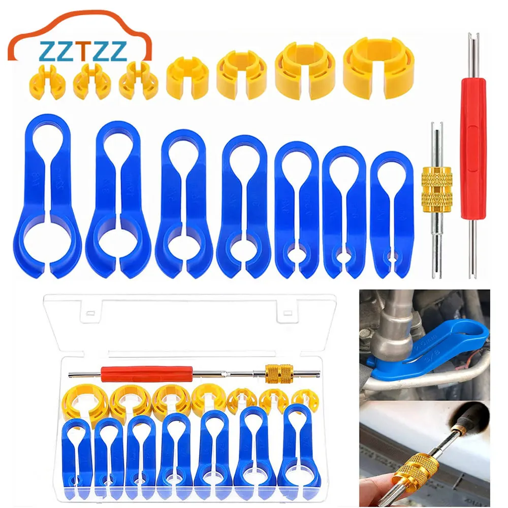 

AC Fuel Line Disconnect Tool 16Pcs Fuel Line Quick Disconnect Fitting Hose Kits Car Transmission Oil Cooler Tube Removal Tool