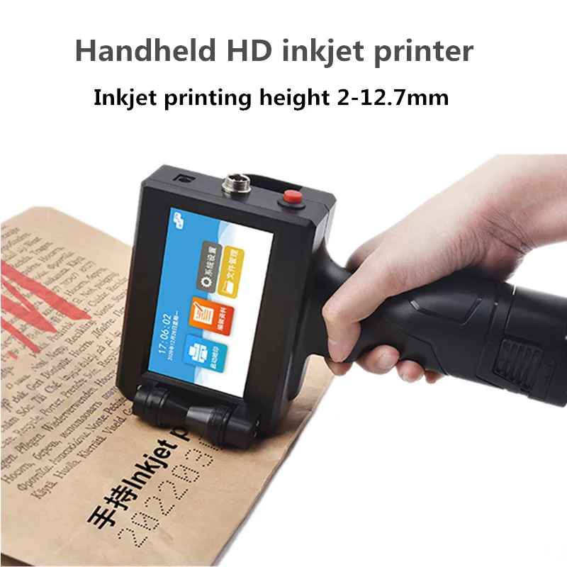 

D10 Online Variable Data Barcode QR Code Date LOGO Serial Number Label 12.7mm Portable Handheld Manual Automatic Inkjet Printer