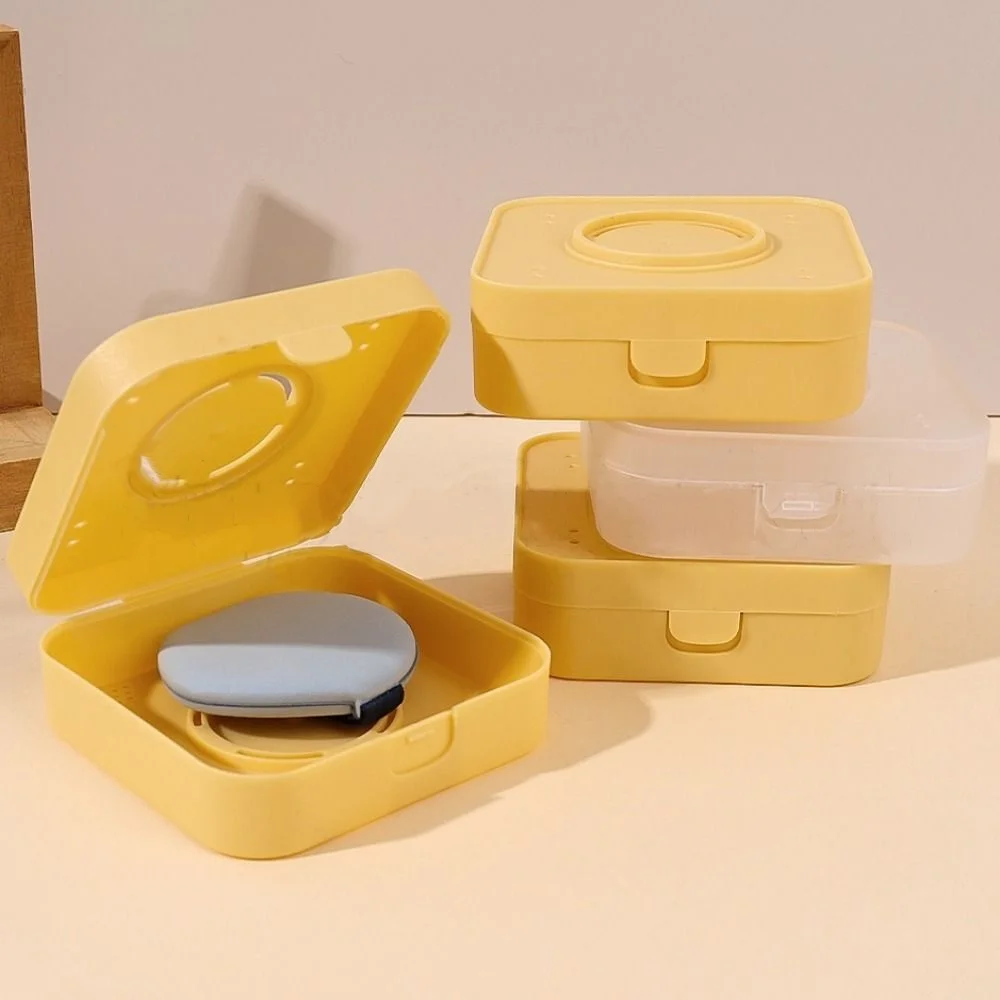 Компактная портативная коробка для хранения пудры дышащая пустая с несколькими