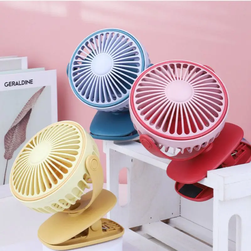 

Portable Fan Baby Stroller Table Clip On Desk 3 Speeds Rechargeable Fan Mini Cooling
