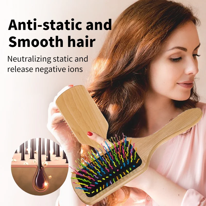 Деревянная расческа Radix с монолитными блоками для укладки волос безопасные