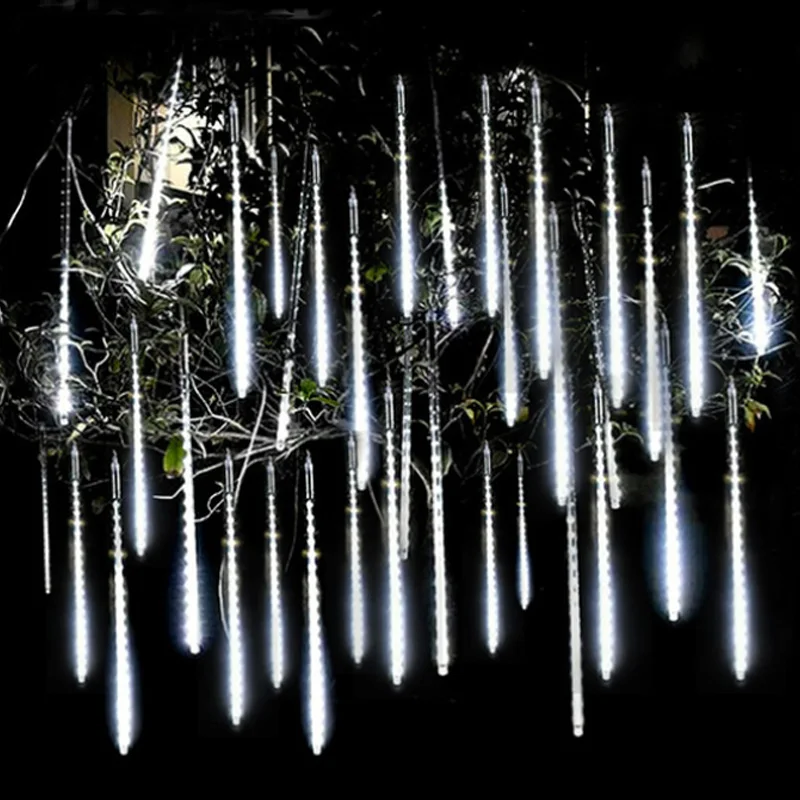 

30/50cm 8 Tube Meteor Shower Rain LED String Lights Christmas Tree Decorations Street Garland For Decor Noel New Year Navidad
