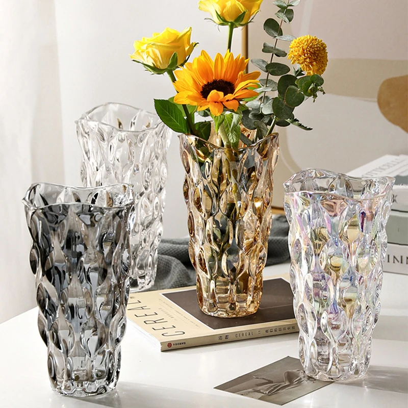 

Outdoor Aesthetic Office Vase Table Glass Creative Chinese Vases Luxury Advanced Bedroom Decoration Maison Vase Decoration
