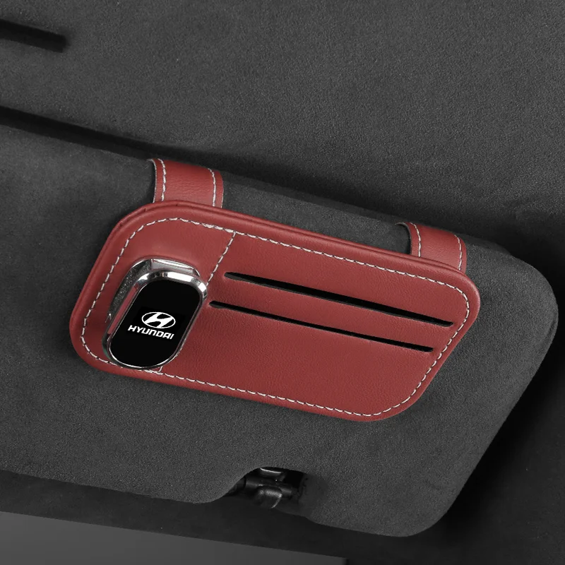 Автомобильный держатель для солнцезащитных очков с эмблемой магнитный кожаный