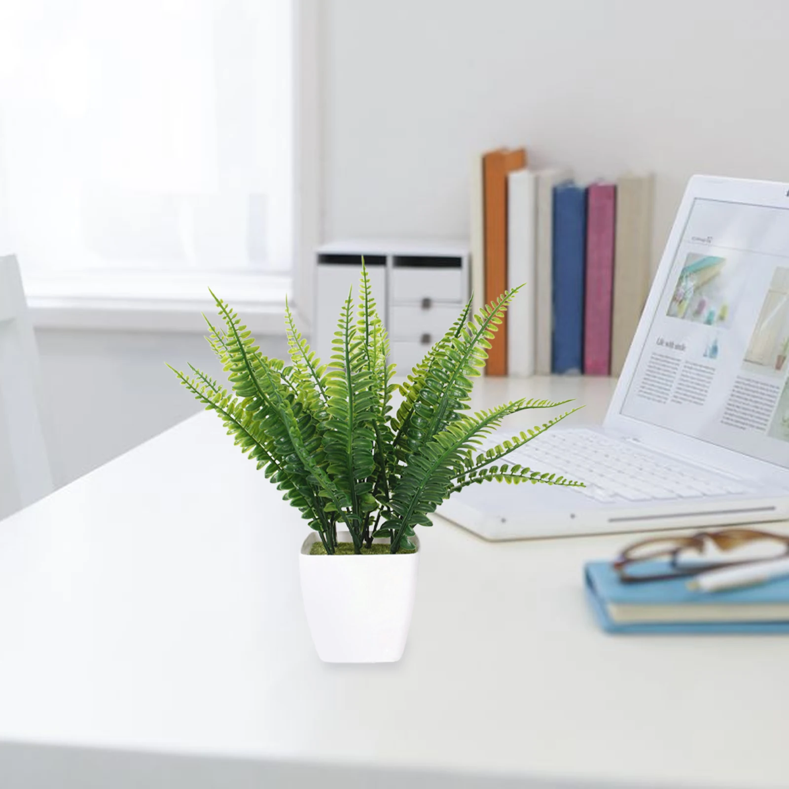 

Цветочный горшок с искусственными зелеными растениями, украшение для офиса, стола, дома, пластиковое украшение из эвкалипта
