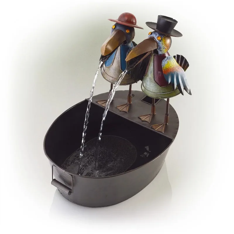 

Outdoor Metal Crow Water Fountain