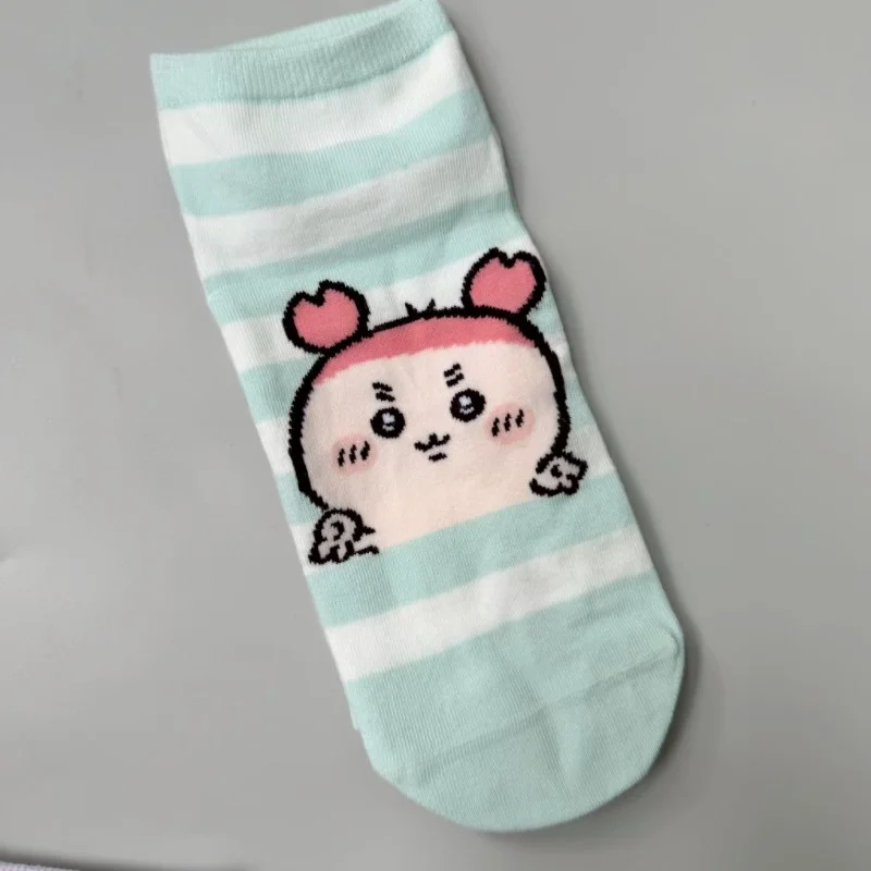 Фото Носки Chiikawa Hachiware Usagi Kawaii с аниме-принтом, полосатые, для взрослых, удобные, милые, сохраняющие тепло, подходят для всех сезонов №3