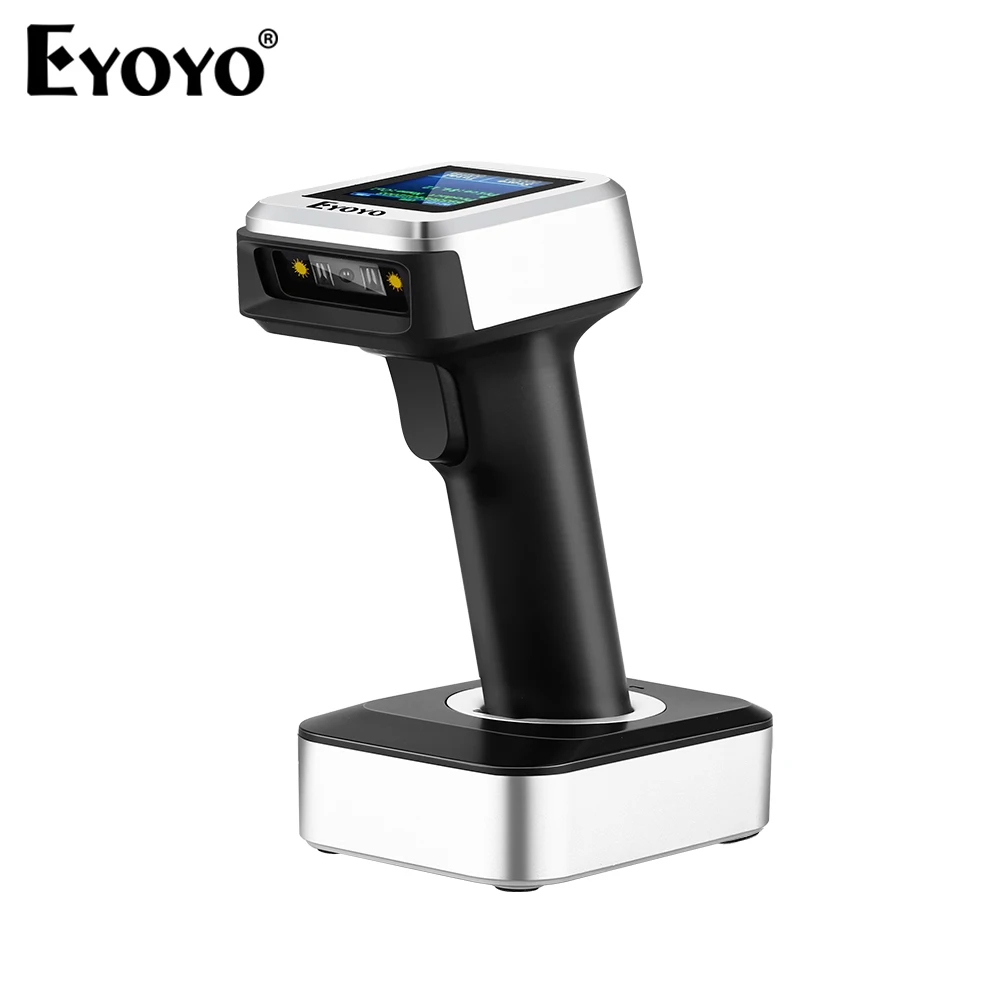 Беспроводной сканер штрих-кода Eyoyo 1D CCD Bluetooth с ЖК-экраном показывает название