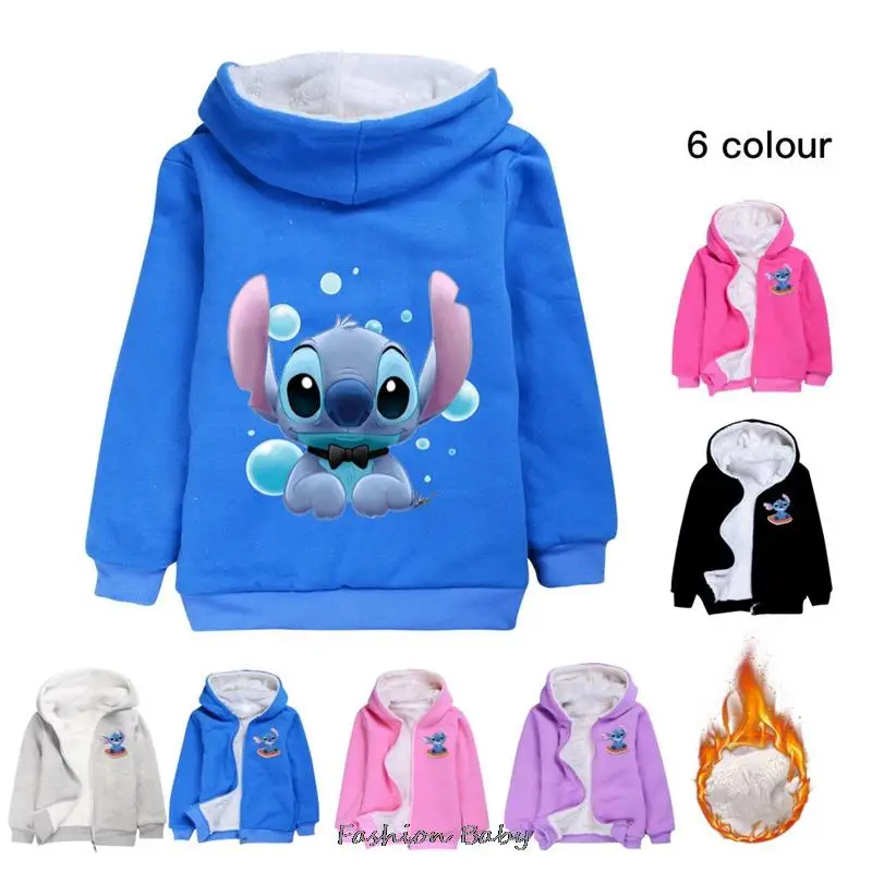 Новое зимнее детское стеганое пальто Disney Stitch для мальчиков и девочек детская