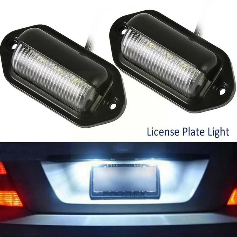 

2Pcs 12V LED Number License Plate Light for Car Boats Motorcycle Automotive Aircraft RV Truck Trailer Exterior Lamps O4N5