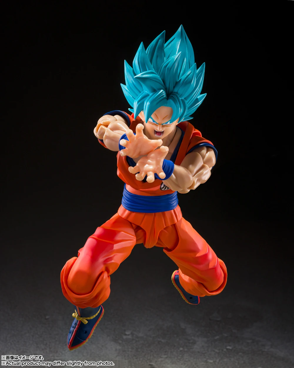 Фото Официальная фигурка BANDAI S.H.Figuarts SSB Сон Гоку Transcending Blue Power, аниме-фигурка с оригинальной коробкой, соединяемая модель, подарок №3