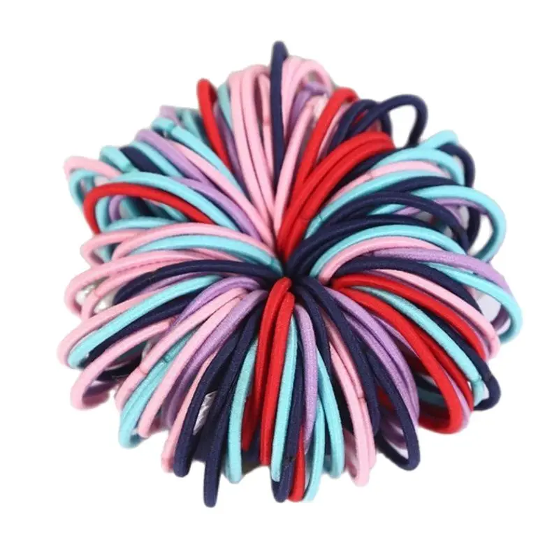 

Lot 100Pcs 3CM Girls Rubber Bands Scrunchy Elastic Hair Kids Baby Decorations Ties Rope Gum Accessories