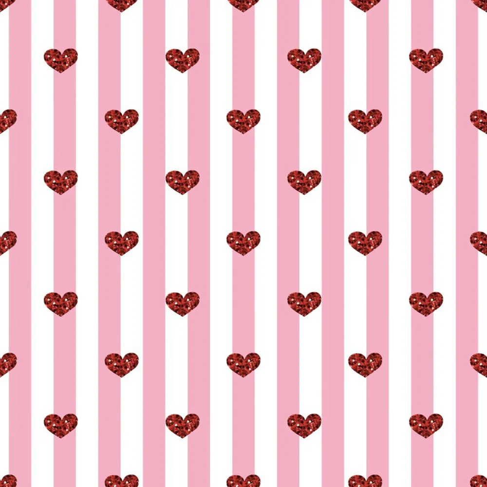 

Birthday Photography Backdrops Party Decoration Custom Baby Girl Red Love Heart Pink Strip Wall Home Studio Photocall Background