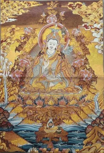 

36-дюймовая тибетская шелковая ткань для буддизма Ningma Padmasambhava Tangka Фреска тханка