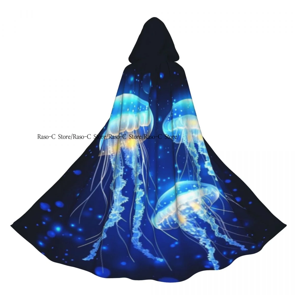 Плащ с капюшоном унисекс плащ медуза подводные морские существа глубокого моря