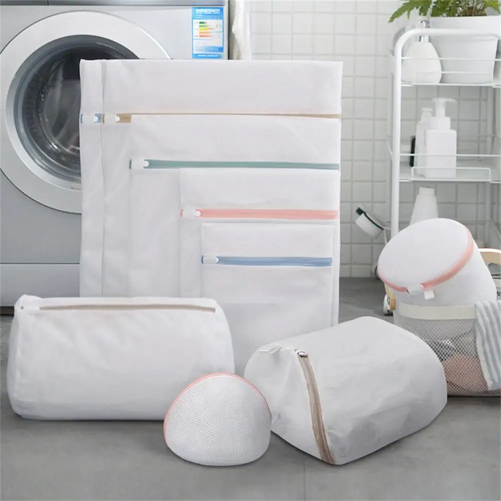 

Fine Mesh Laundry Bag Zipper Mesh Wash Bags Washing Machine Bag For Underwear Bra Socks Dirty Clothes Organizer Laundry Basket