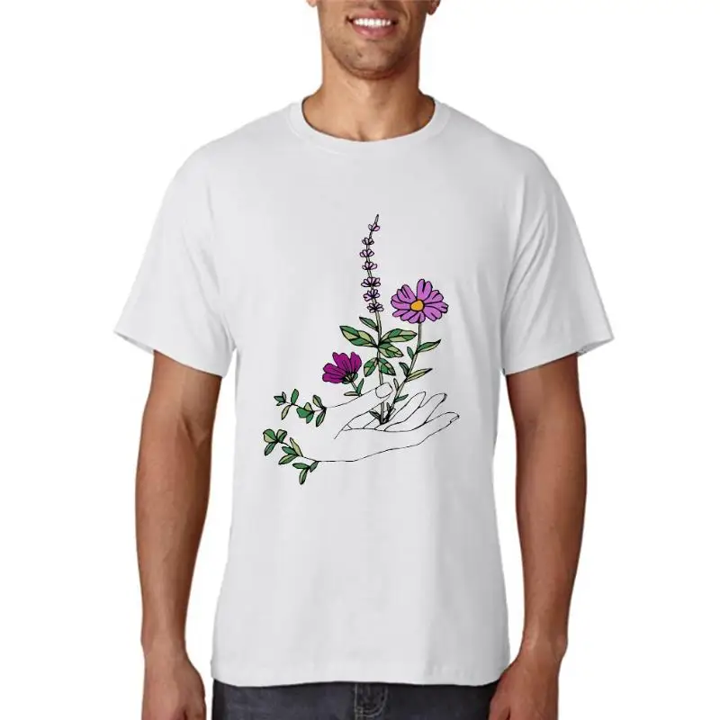 

Футболка женская с цветочным принтом, милая стильная рубашка с принтом, в стиле 90-х, весна-лето