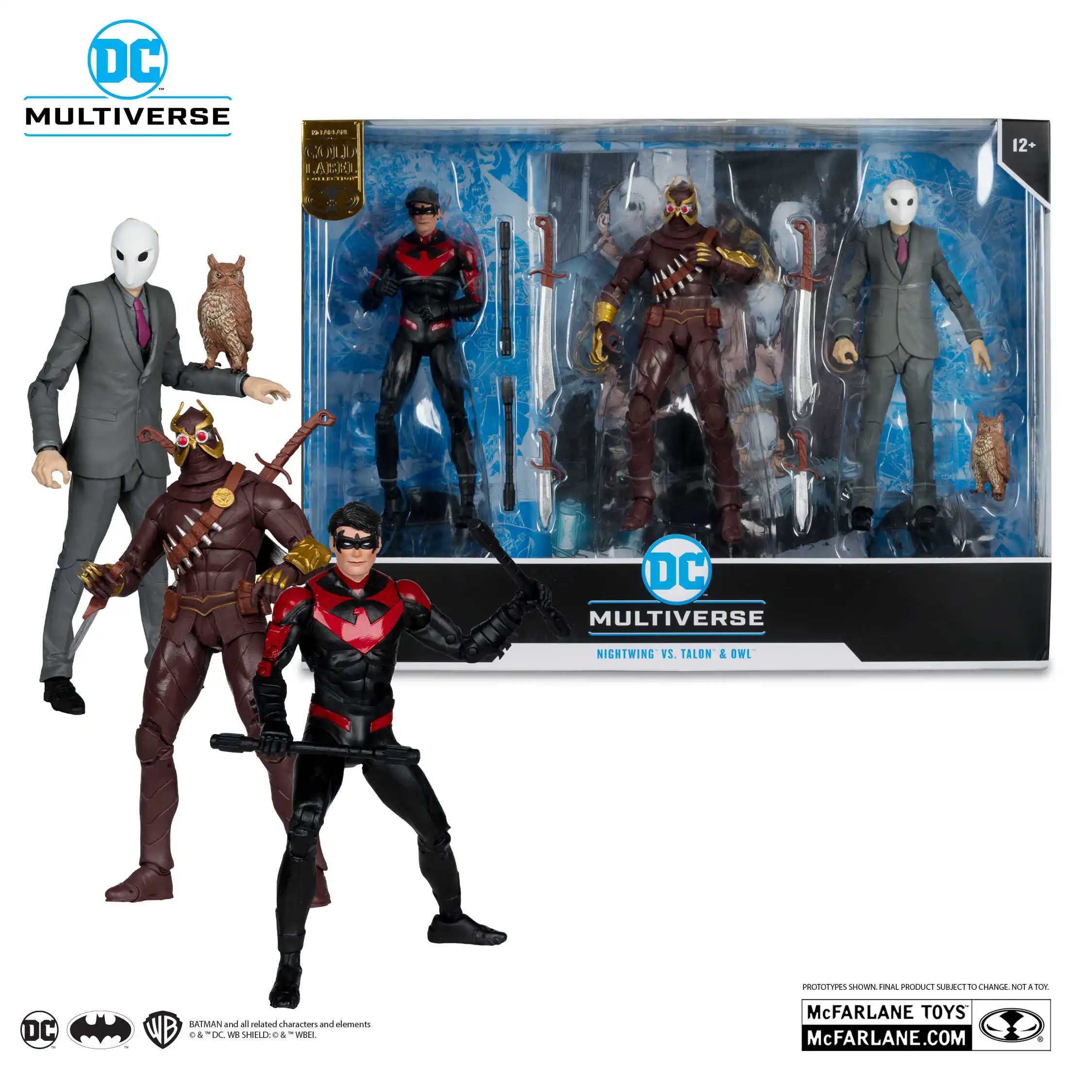 В наличии Mcfarlane Dc Аниме Фигурки Коготь Nightwing Сова Суд Набор из 3 человек 1/12