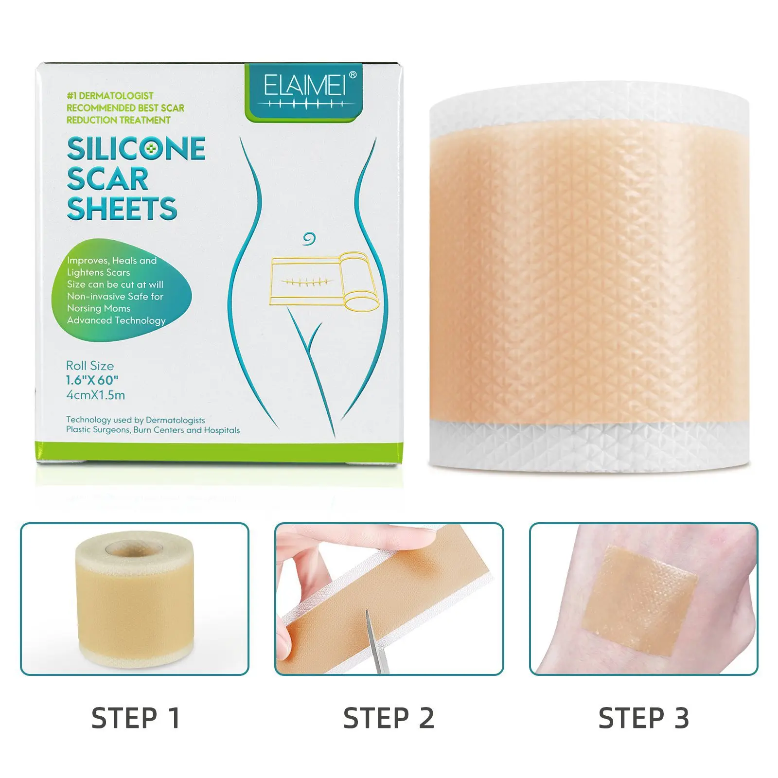 Scar Removal Patch Surgery Self-Adhesive Silicone Gel Tape Removal Scar Tape Therapy Patch for Acne Trauma Burn Scar Skin Repair