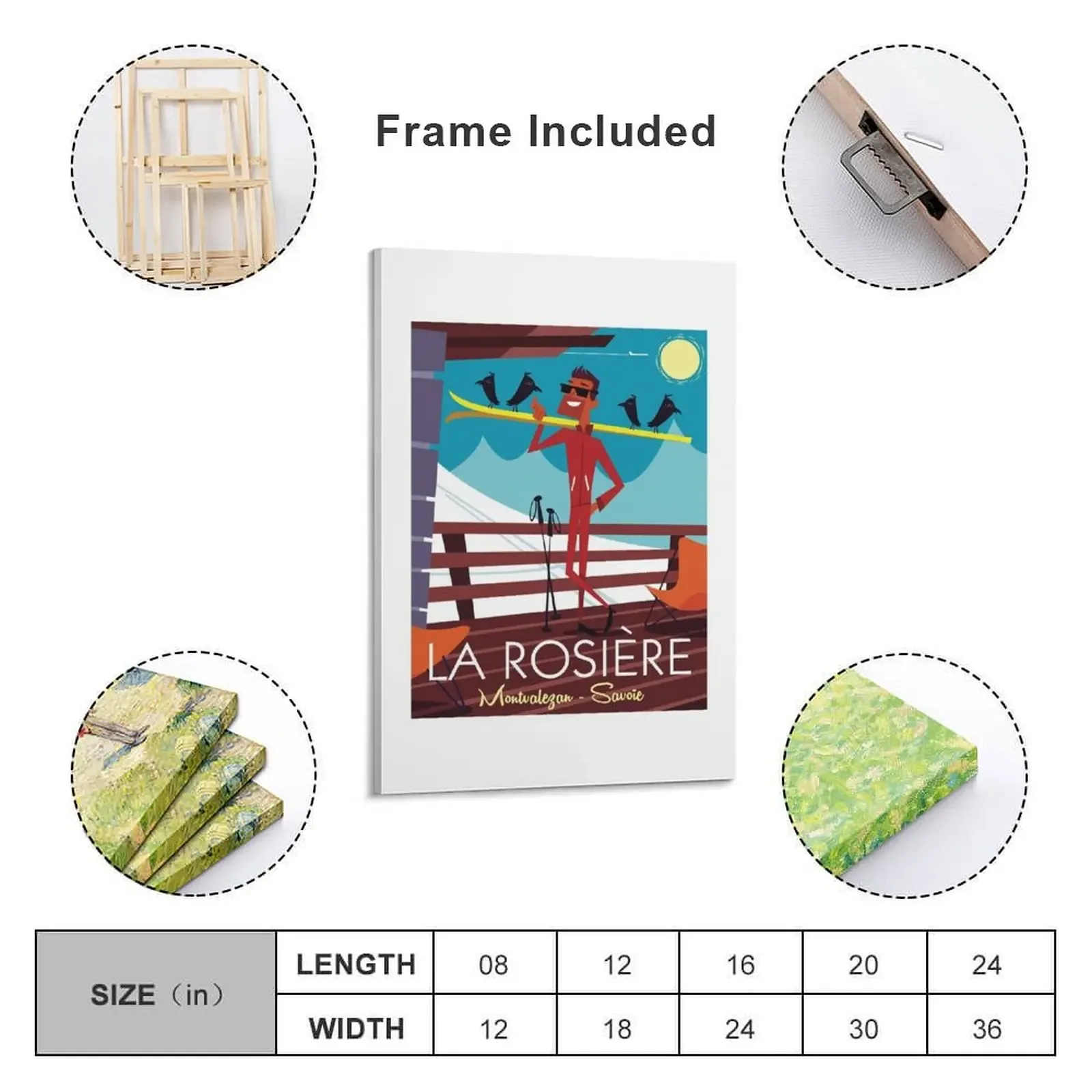 Лыжный плакат La Rosiere холст картина настенное искусство украшение рамка