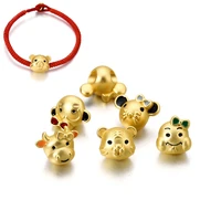 5pcs chinese zodiac rat mouse dragon ram sheep barrel bead loose spacer beads for diy bracelet charm jewelry making accessorie
