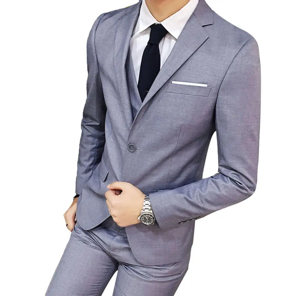 

2022 Male Suits Blazer Slim Business Formal Dress Waistcoat Groom Man Suit Exquisite Weeding Office Set Thin Blazertwo piece set