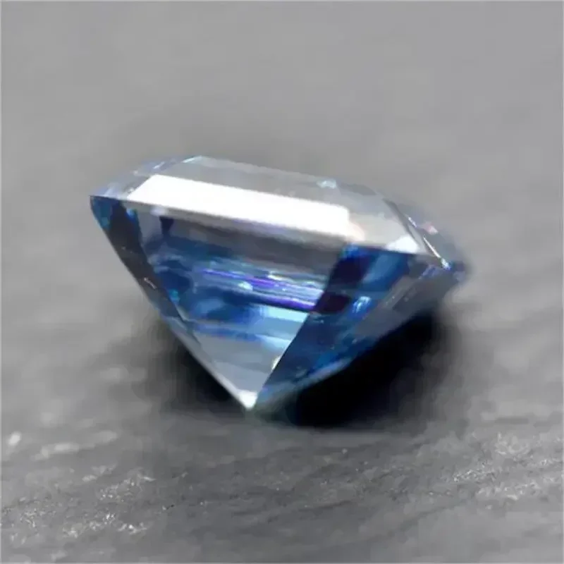 Муассанит камень Asscher сапфировый синий с сертификатом GRA тестер бриллиантов для