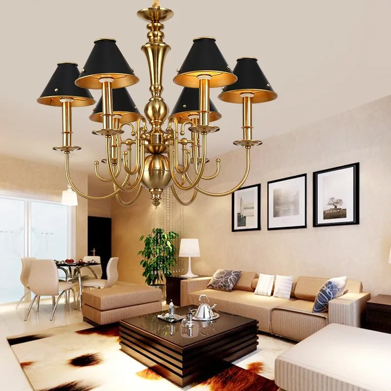 

Черная лампа с абажуром для гостиной, столовой