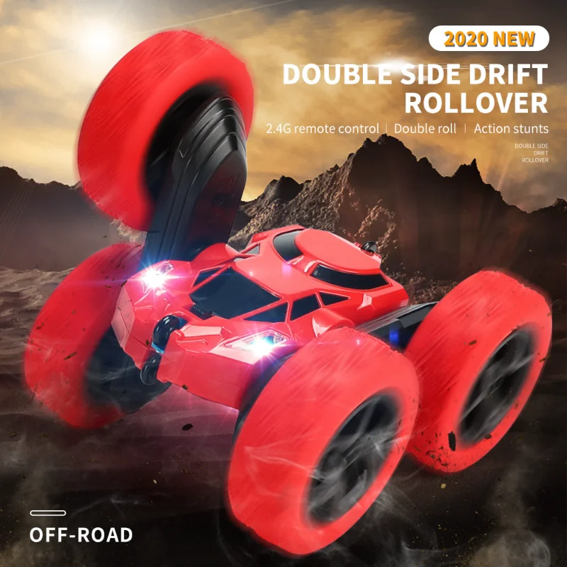 

Toy Car Double Sided Stunt Car 360 Degree Rotation Rolling High Speed Car Lighting Childrens Remote Control Car Toy