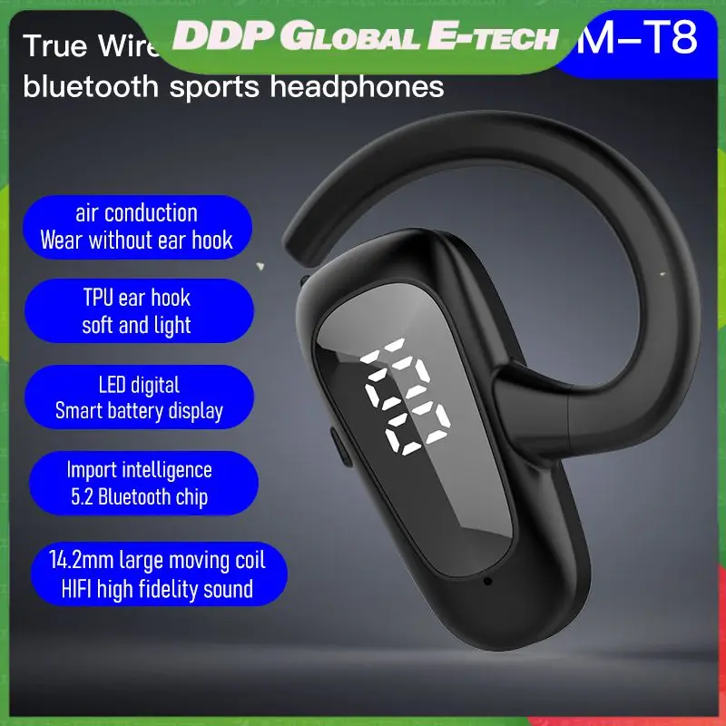 

Waterproof Single Earbuds Hd Call Digital Display Headphones Wireless Ultra Long Standby Sports Earphones