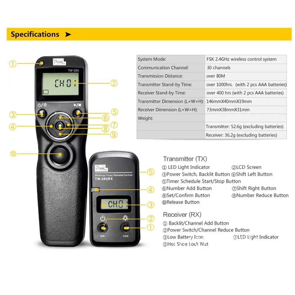 Беспроводной таймер Pixel TW-283 TW 283